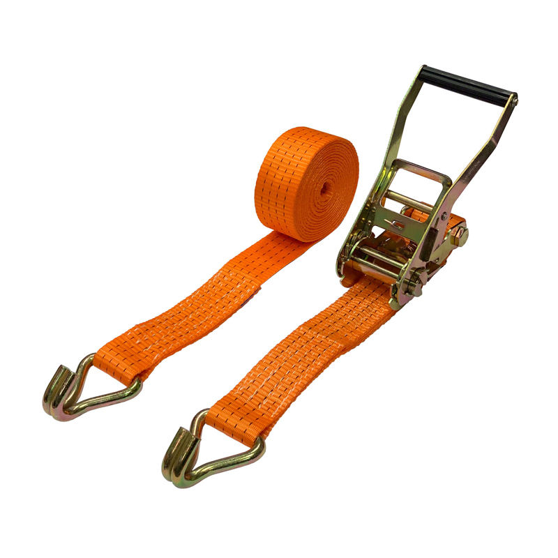 Heavy Duty 2 Inch X 15 Ft  Ratchet Tie Down Straps With Double J Hooks