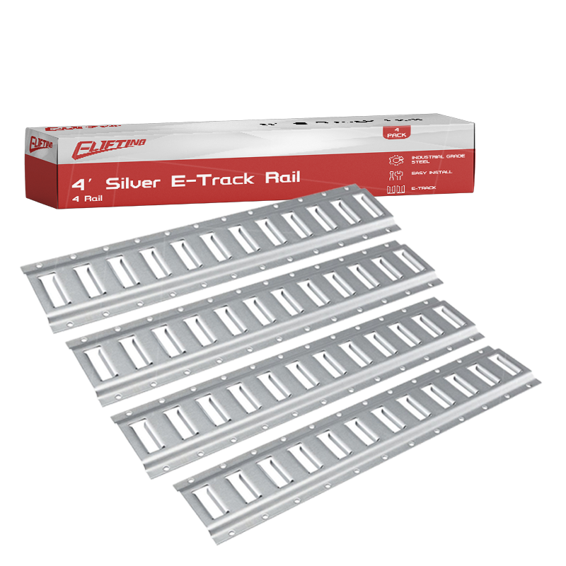 4 Pack Galvanized Horizontal E track Tie-down Rail kit