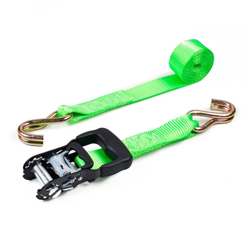 1.5"x15" heavy duty ratchet straps With J Hook